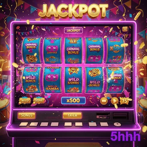 Máquina caça-níqueis jackpot no site 5hhh, simbolizando sorte e diversão em jogos.